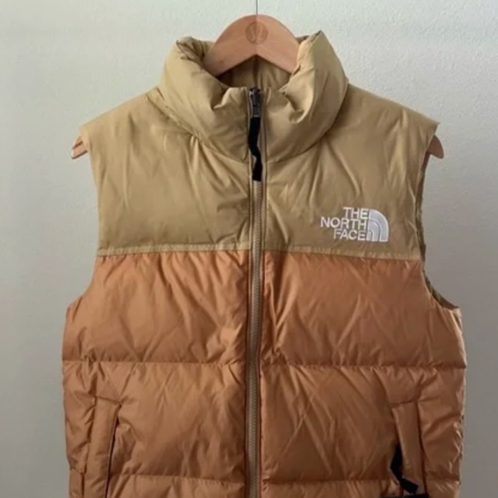 Women's The North Face Almond Butter 1996 Retro Nuptse 700 Down Vest Jacket New!